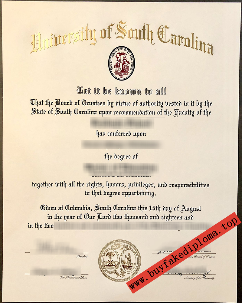 Get a University of South Carolina diploma, 南卡罗来纳大学毕业证原件遗失补办 Buy
