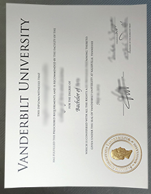 Vanderbilt University diploma certificate