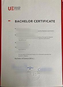 University of Europe for Applied Sciences degree certificate