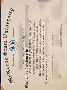 Mcneese State University Diploma sample