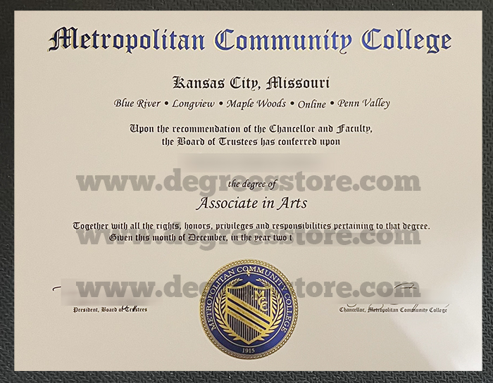 MCC Kansas City diploma, 购买大都会社区学院（密苏里州）文凭证书