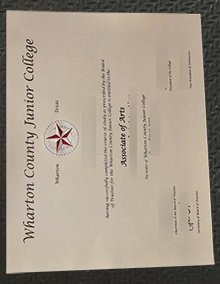 Wharton County Junior College (WCJC) diploma sample