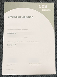 CBS 国际商学院 文凭证书，Buy a CBS International Business School Urkunde