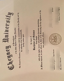 Cheyney University of Pennsylvania diploma certificate