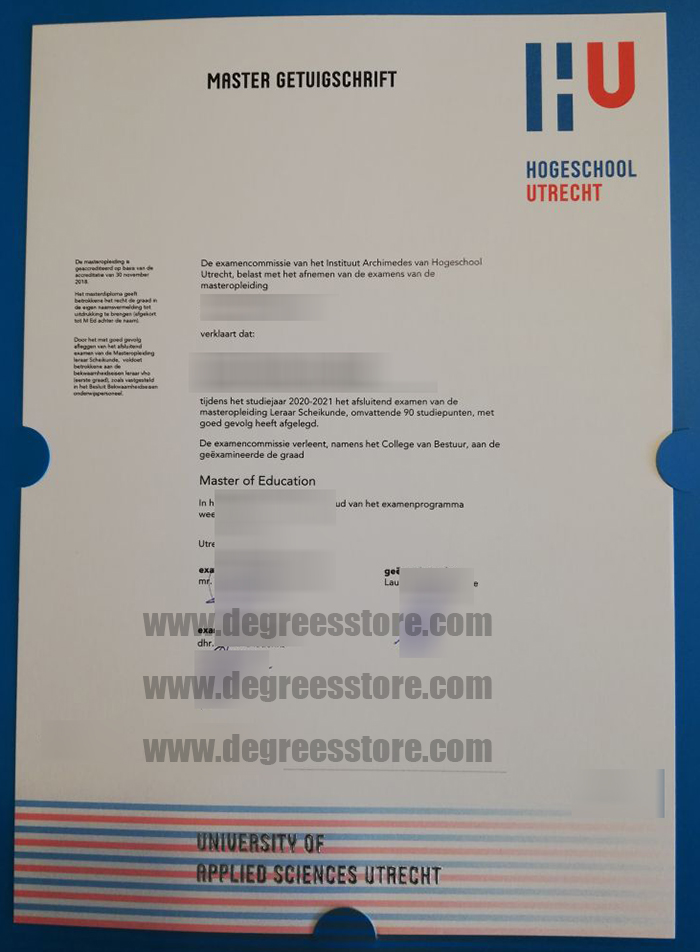 Hogeschool Utrecht Master Getuigschrift, Hogeschool Utrecht diploma Hogeschool Utrecht Master Getuigschrift, Hogeschool Utrecht diploma