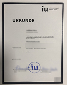 IU Internationale Hochschule Urkunde sample