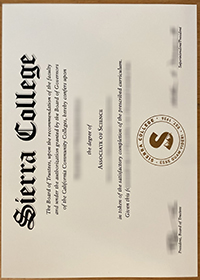 Sierra College diploma SAMPLE