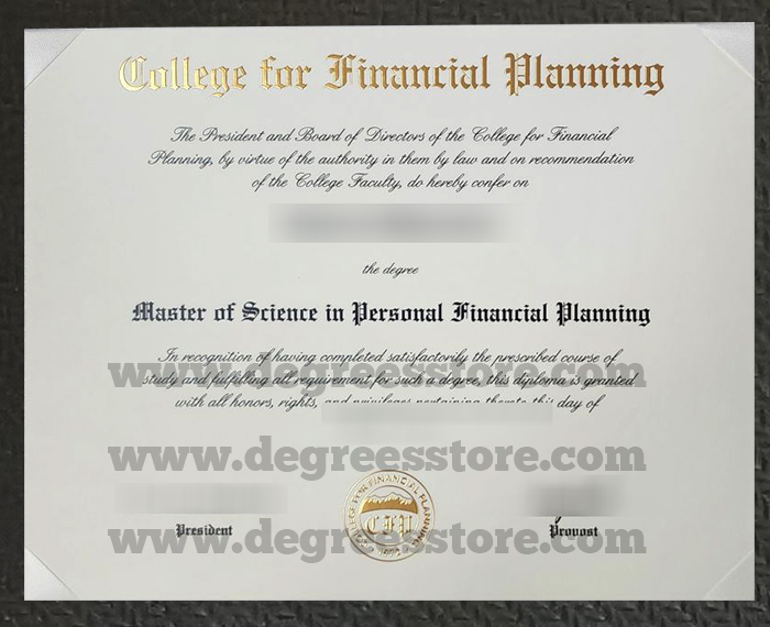College for Financial Planning degree