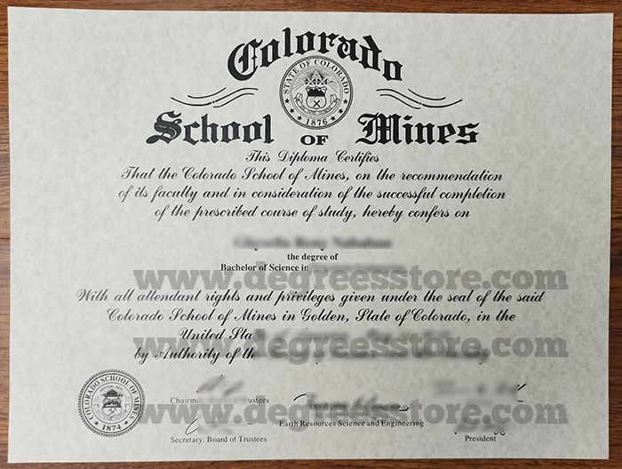 Colorado School of Mines diploma 