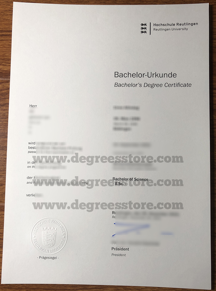 Hochschule Reutlingen Urkunde Hochschule Reutlingen Urkunde