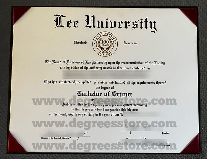 Lee University Diploma sample