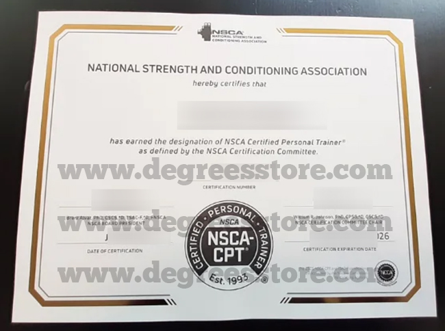 NSCA CPT Certificate