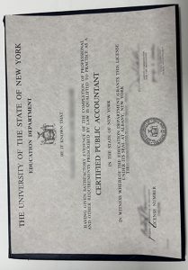 New York CPA certificate, NY CPA License sample