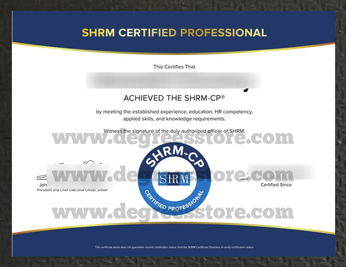 SHRM CP certificate