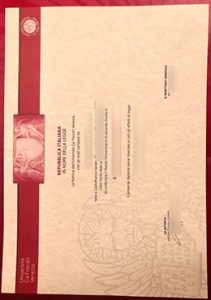 Università Ca’ Foscari Venezia degree certificate