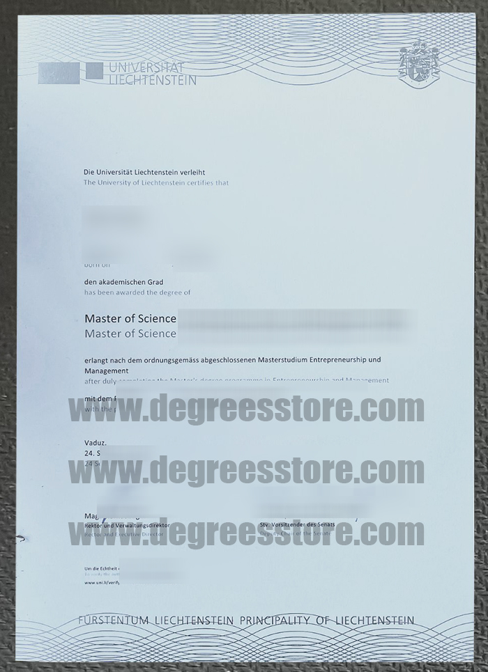 University of Liechtenstein degree