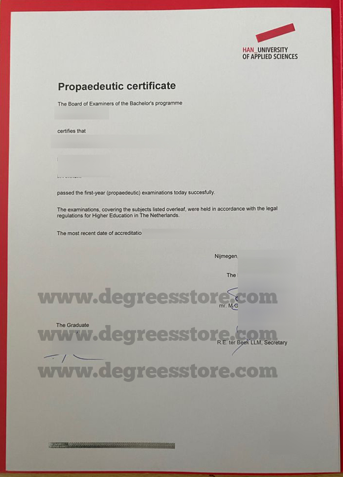 HAN University of Applied Sciences diploma HAN University of Applied Sciences diploma