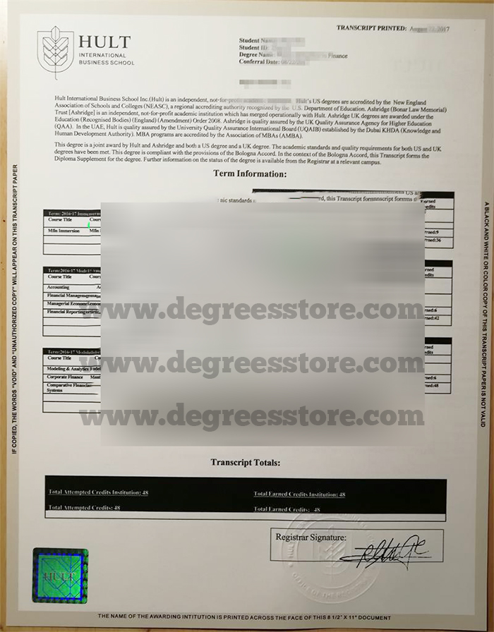 Hult International Business School transcript Hult International Business School transcript