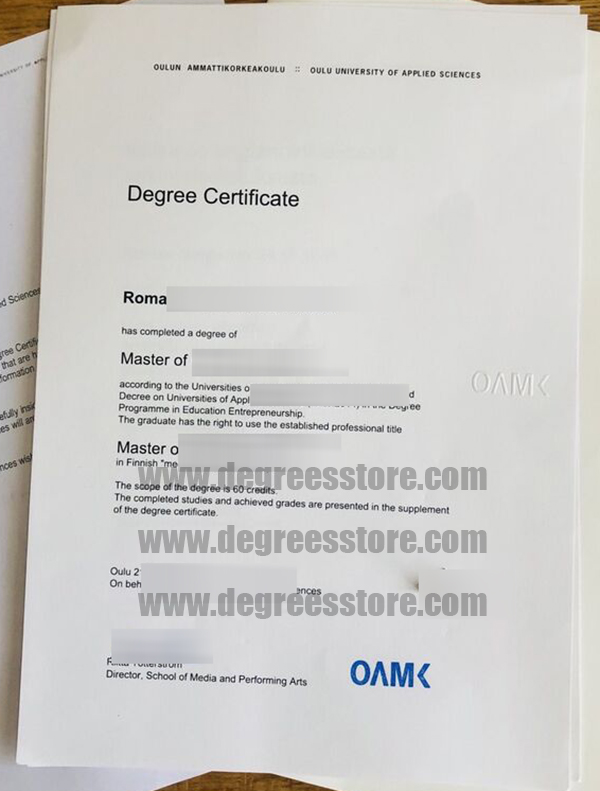Oulun ammattikorkeakoulu degree Oulun ammattikorkeakoulu degree sample