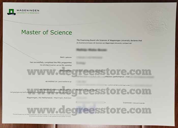 Wageningen University & Research diploma Wageningen University & Research diploma