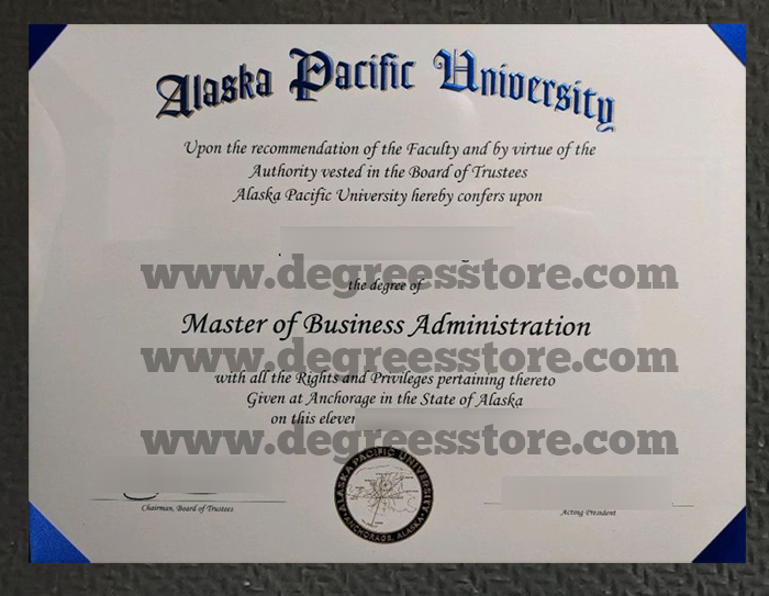 Alaska Pacific University diploma