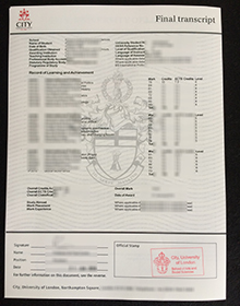 City, University of London transcript