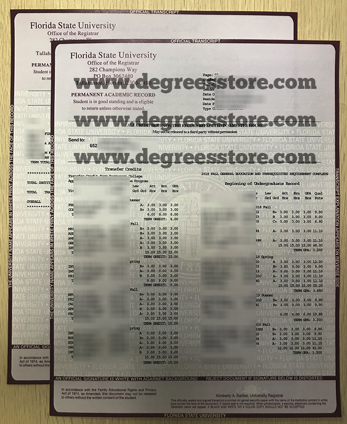 FSU transcript FSU transcript