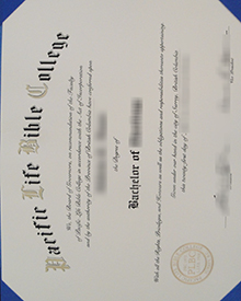 Pacific Life Bible College diploma sample