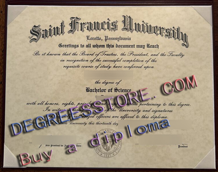 Saint Francis University diploma