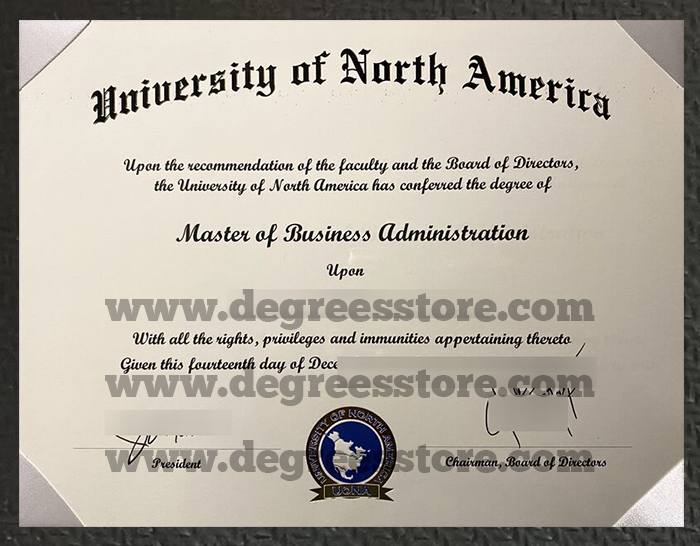 University of North America diploma