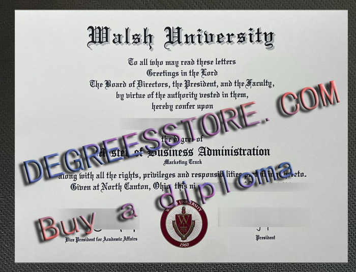 Walsh University diploma Walsh University diploma