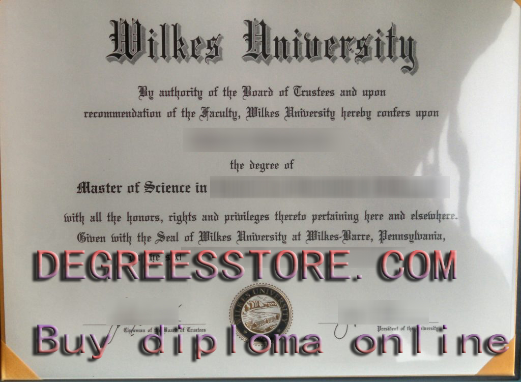 Wilkes University degree certificate