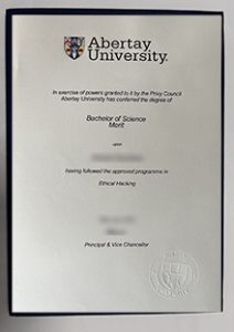Abertay University degree certificate