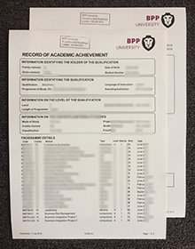 BPP University transcript sample