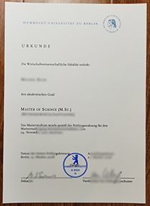 Humboldt-Universität zu Berlin Urkunde SAMPLE