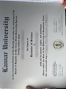 Lamar University degree certificate