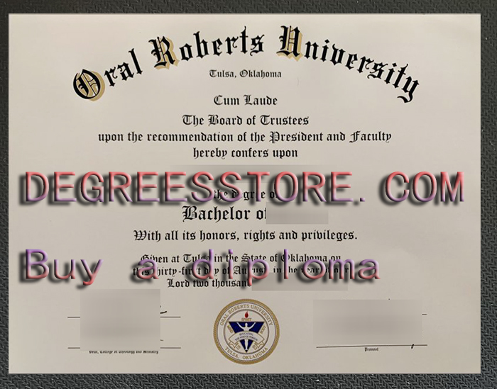 Oral Roberts University diploma