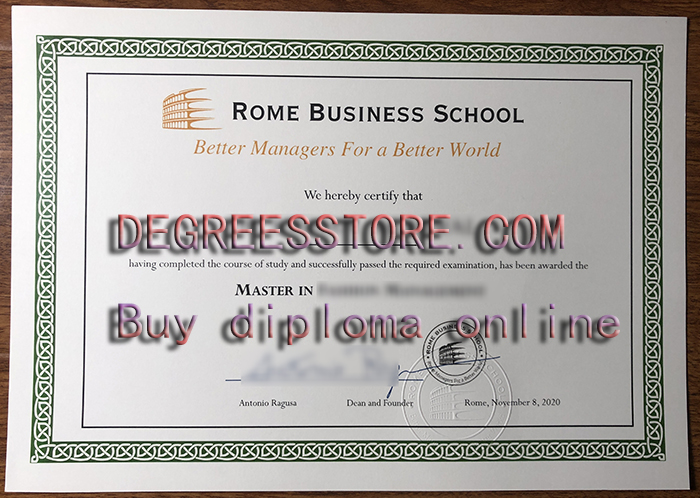 Rome Business School diploma