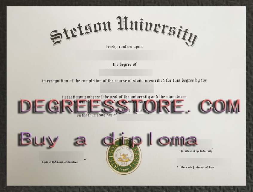 Stetson University diploma