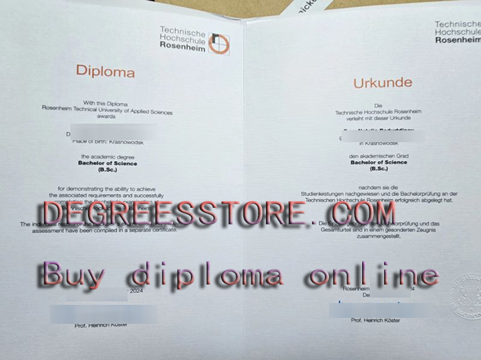 Technische Hochschule Rosenheim Urkunde