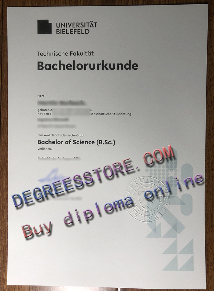 Universität Bielefeld Urkunde Universität Bielefeld Urkunde