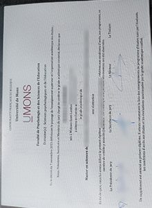 Université de Mons diploma sample