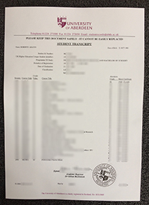 University of Aberdeen transcript