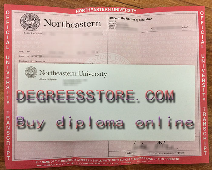 Northeastern University transcript and envelope Northeastern University transcript and envelope