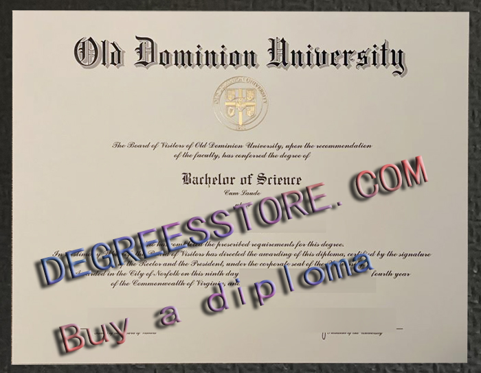 Old Dominion University diploma, ODU degree