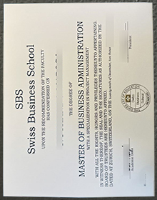 SBS Swiss Business School degree sample
