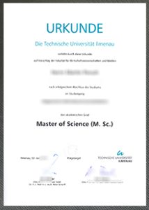 Technische Universität Ilmenau urkunde