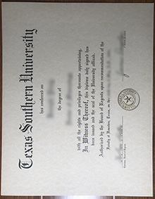 outhern University (TSU) diploma sample