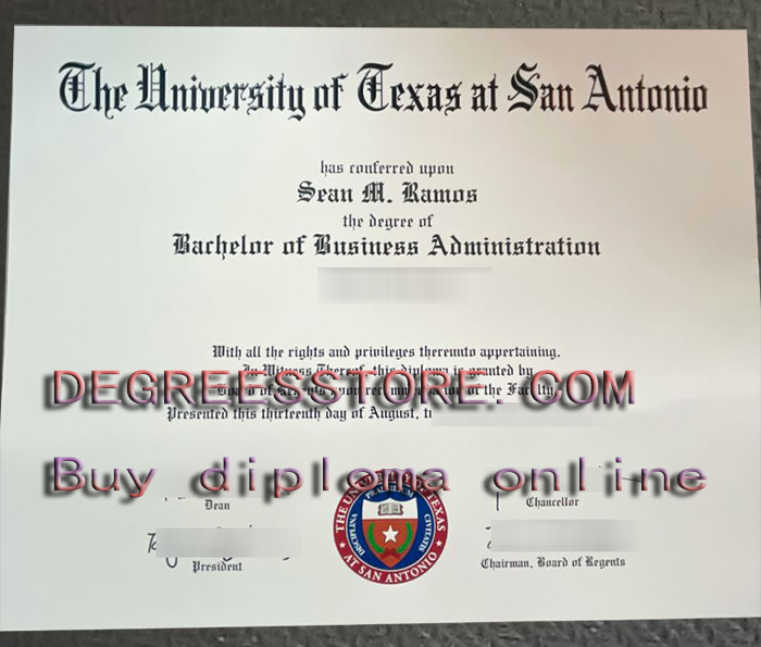 University of Texas at San Antonio degree, UTSA diploma
