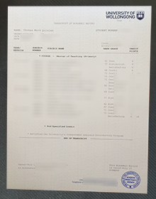 University of Wollongong transcript